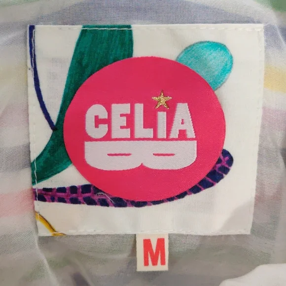 CeliaB Rainbow Striped One Shoulder Ruffle Midi Dress Medium - Picture 10 of 10